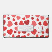 Kunstpatroon, rode harten, hartspatroon bureaumat (Keyboard & Muis)