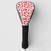 Kunstpatroon, rode harten, hartspatroon golfheadcover (Voorkant)