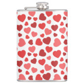 Kunstpatroon, rode harten, hartspatroon heupfles (Voorkant)