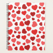 Kunstpatroon, rode harten, hartspatroon planner (Voorkant)