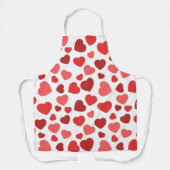 Kunstpatroon, rode harten, hartspatroon schort (Voorkant)