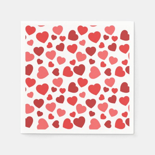 Kunstpatroon, rode harten, hartspatroon servet (Voorkant)