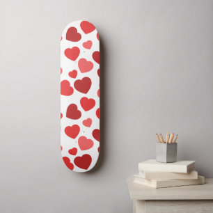 Kunstpatroon, rode harten, hartspatroon skateboard