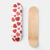 Kunstpatroon, rode harten, hartspatroon skateboard (Voorkant)