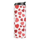 Kunstpatroon, rode harten, hartspatroon thermosbeker (Gedraaid links)