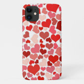 Kunstpatroon, rode harten, liefde Case-Mate iPhone case (Achterkant)