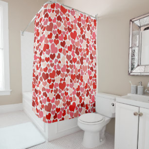 Kunstpatroon, rode harten, liefde douchegordijn
