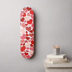Kunstpatroon, rode harten, liefde skateboard