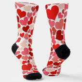 Kunstpatroon, rode harten, liefde sokken (Gebogen)