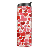 Kunstpatroon, rode harten, liefde thermosbeker (Gedraaid links)