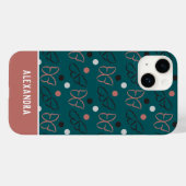 Kunstpatroon voor  blauw en roze vlinder Case-Mate iPhone case (Achterkant (horizontaal))