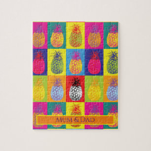 Kunstpatroon voor oude moderne kunstananas Pop Legpuzzel