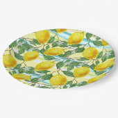 Kunstpatroon voor topheupen tropische zomer Lemon  Papieren Bordje (Gekanteld)