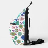 Kunstpatroon Zingende vogel en Mandala Cute Folk Sling Bag (Rechts)