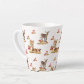 Kunstpatroonliefhebbers in de herfst latte mok (Linkerhoek)