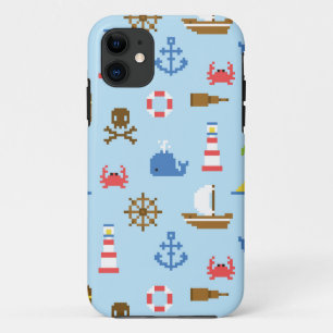 Kunstpatroonpatroon Pixel Zee iPhone 11 Hoesje