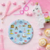 Kunstpatroonpatroon Pixel Zee Papieren Bordje (Feest)