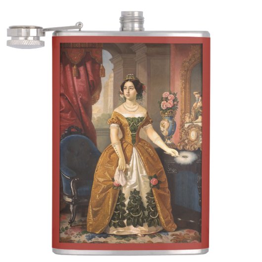 Kunstportret aangepaste monogram-kolf heupfles (Geopend)