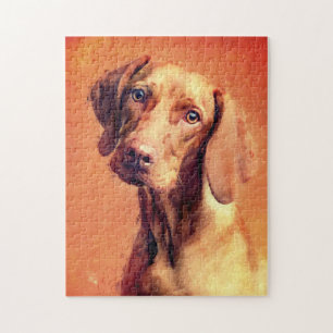 Kunstportret Hongaarse Vizsla Dog Legpuzzel