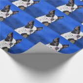 Kunstportret van Boston Terrier Dog Cadeaupapier (Hoek)