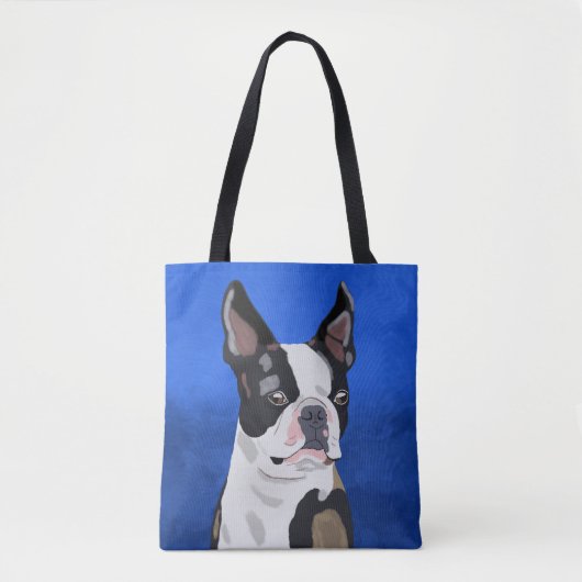 Kunstportret van Boston Terrier Dog Draagtas (Voorkant)