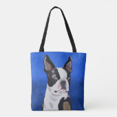 Kunstportret van Boston Terrier Dog Draagtas (Achterkant)