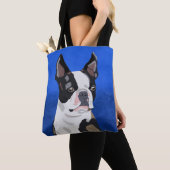 Kunstportret van Boston Terrier Dog Draagtas (Dichtbij)