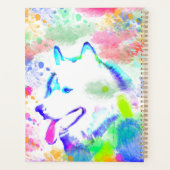 Kunstportret voor Alaskan Malamute Dog-Waterverf Planner (Achterkant)