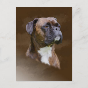 Kunstportret voor boxer Dog-olie Briefkaart