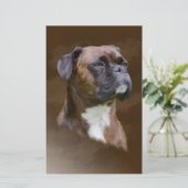 Kunstportret voor boxer Dog-olie Briefpapier (Staand voorkant)