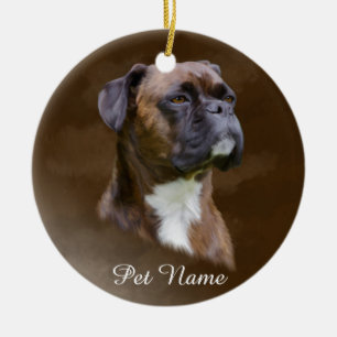 Kunstportret voor boxer Dog-olie Keramisch Ornament
