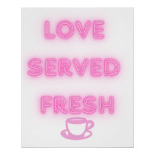 Kunstposter geïnspireerd door roze neonlichten perfect poster