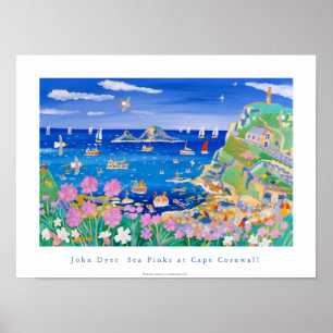 KunstPoster: John Dyer Zee Pinks op Cape Cornwall Poster
