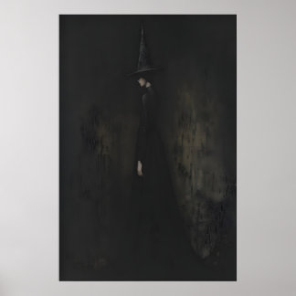 Kunstposter met vintage Wicca-heks, occulte kunst Poster