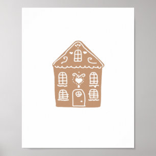 KunstPoster van Gingerbrood House Village Illustra Poster