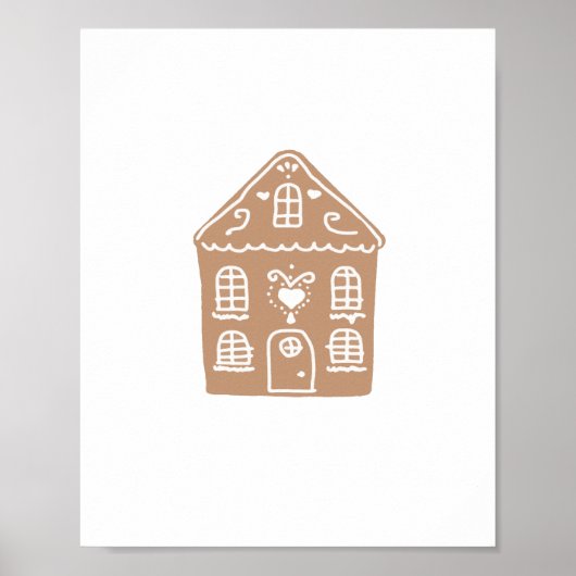 KunstPoster van Gingerbrood House Village Illustra Poster (Voorkant)