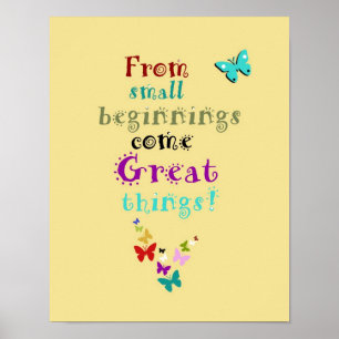 Kunstposter voor kinderkamer Kleine Beginnen Poster