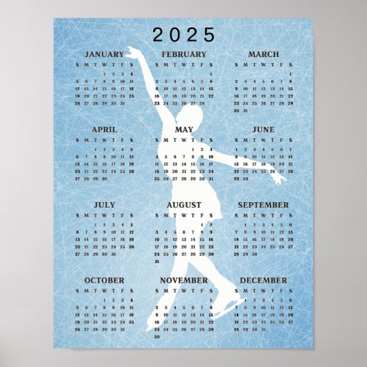 Kunstposter voor schaatser 2025 kalender poster (Voorkant)