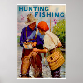 Kunstposter voor vissen Jagen en Vissen Magazine Poster
