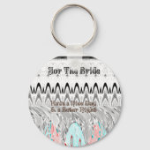 Kunstprint Bruidsfeest Cadeau Sleutelhanger (Voorkant)