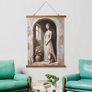 Kunstprint drempel van de tuin Het stille studio Hangend Wandkleed