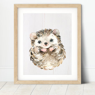 Kunstprint egel bos nursery poster