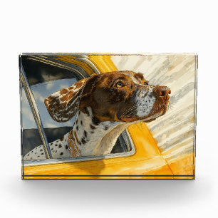 Kunstprint Gevlekte Hond in Auto Fotoblokken