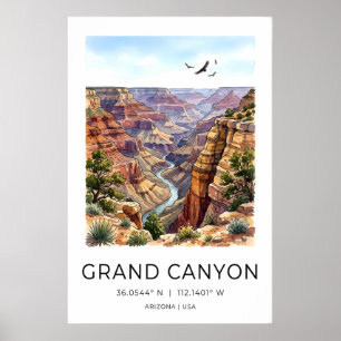 Kunstprint Grand Canyon woestijnpanorama in zwart Poster