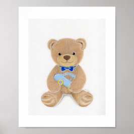 Kunstprint Jongenskleuterschool Teddybeer Poster