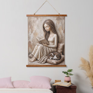 Kunstprint Leeshoek The Quiet Studio Hangend Wandkleed