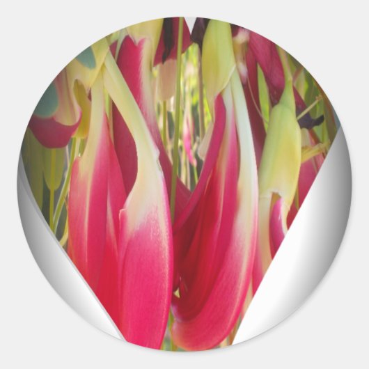 Kunstprint met bloemenhart ronde sticker (Voorkant)