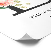 Kunstprint met monogram, letter E, trouwen, kinder Poster (Hoek)