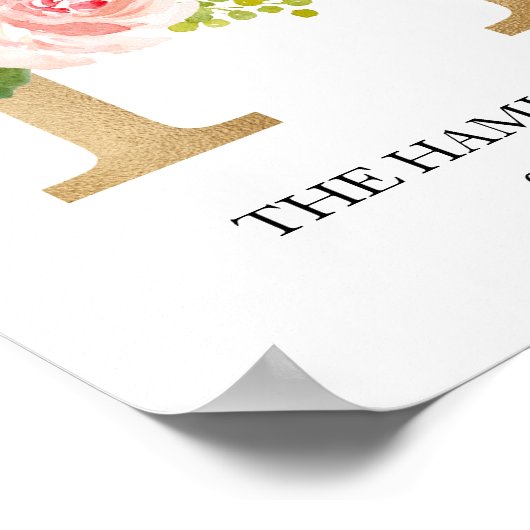 Kunstprint met monogram, letter H, trouwen, kinder Poster (Hoek)