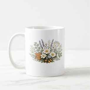 Kunstprint met vintage boeket wilde bloemen Bota Koffiemok